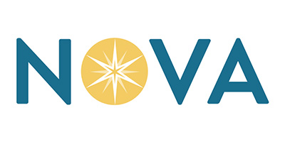 NOVA logo with yellow starburst compass