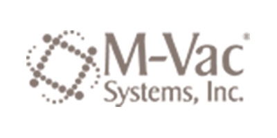 M-Vac Systems Inc. logo with dotted swirl