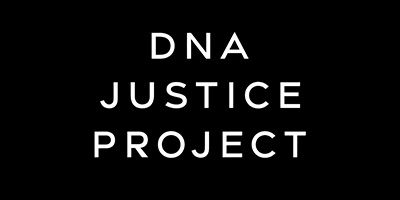 DNA Justice Project logo on black background