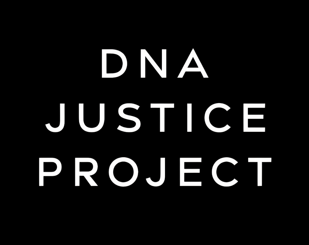 DNA Justice Project logo on black background