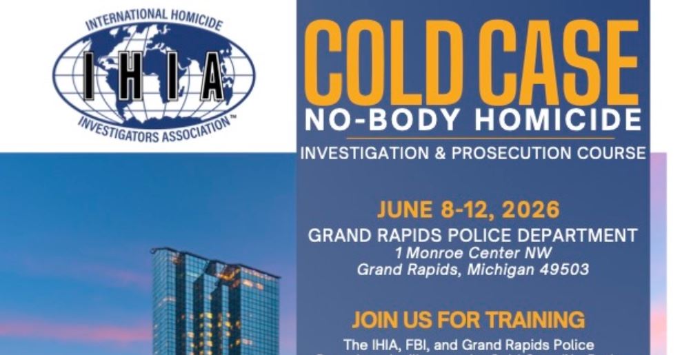 Cold case no-body homicide training flyer